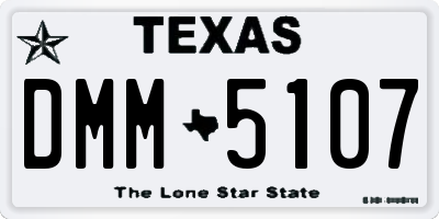 TX license plate DMM5107