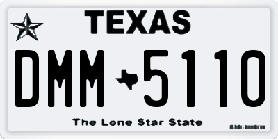 TX license plate DMM5110