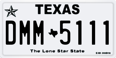 TX license plate DMM5111