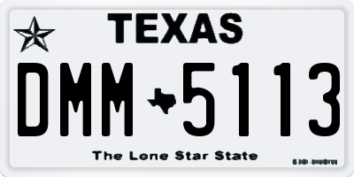 TX license plate DMM5113