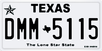 TX license plate DMM5115