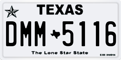 TX license plate DMM5116