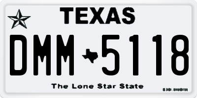 TX license plate DMM5118