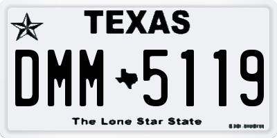 TX license plate DMM5119