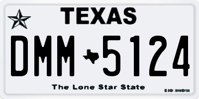 TX license plate DMM5124