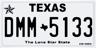 TX license plate DMM5133