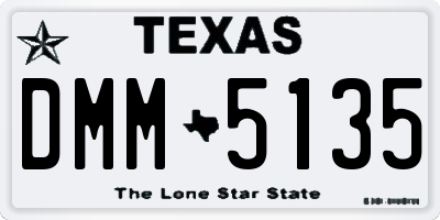TX license plate DMM5135