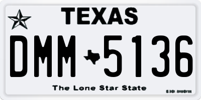 TX license plate DMM5136