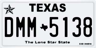 TX license plate DMM5138