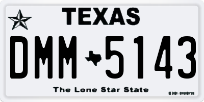 TX license plate DMM5143