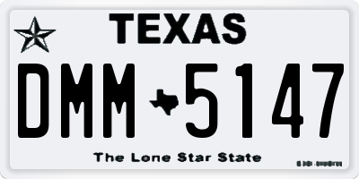 TX license plate DMM5147