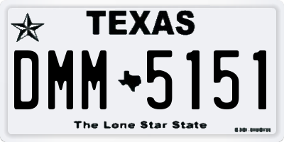 TX license plate DMM5151