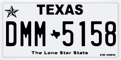 TX license plate DMM5158