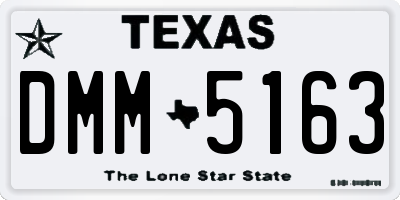 TX license plate DMM5163