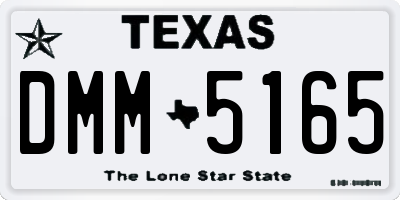 TX license plate DMM5165