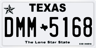 TX license plate DMM5168
