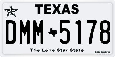 TX license plate DMM5178