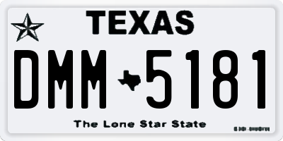 TX license plate DMM5181