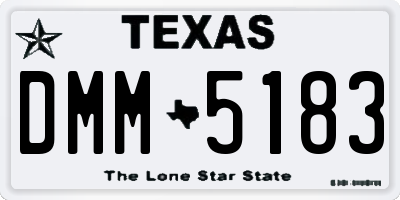 TX license plate DMM5183