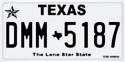 TX license plate DMM5187