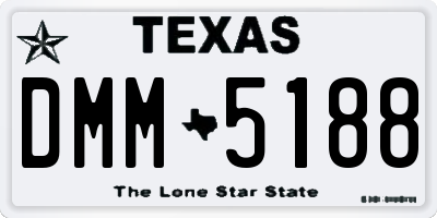 TX license plate DMM5188
