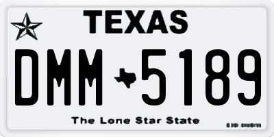 TX license plate DMM5189