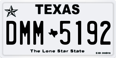 TX license plate DMM5192