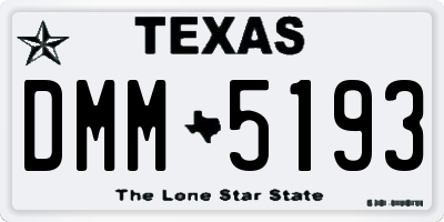 TX license plate DMM5193