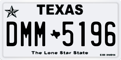 TX license plate DMM5196