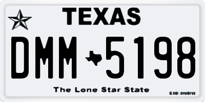 TX license plate DMM5198