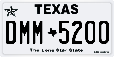 TX license plate DMM5200