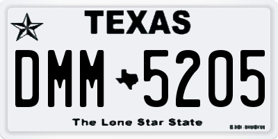 TX license plate DMM5205