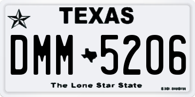 TX license plate DMM5206