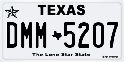 TX license plate DMM5207