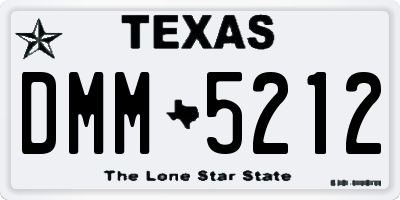 TX license plate DMM5212