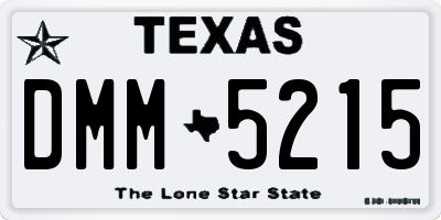 TX license plate DMM5215