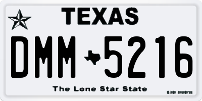 TX license plate DMM5216