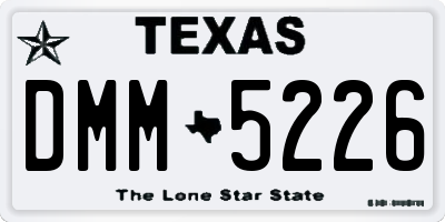 TX license plate DMM5226