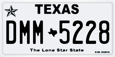 TX license plate DMM5228