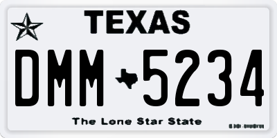 TX license plate DMM5234