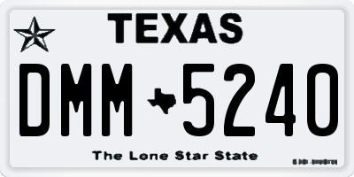 TX license plate DMM5240