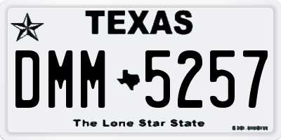 TX license plate DMM5257