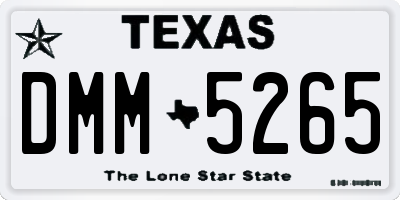 TX license plate DMM5265