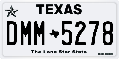 TX license plate DMM5278