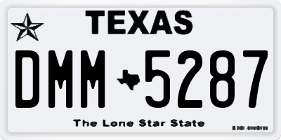 TX license plate DMM5287