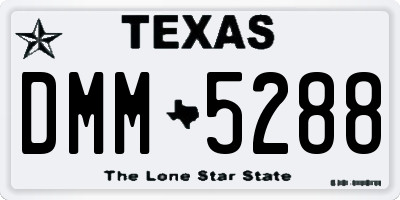 TX license plate DMM5288