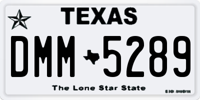 TX license plate DMM5289