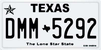 TX license plate DMM5292