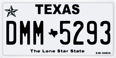 TX license plate DMM5293