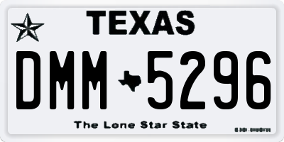 TX license plate DMM5296